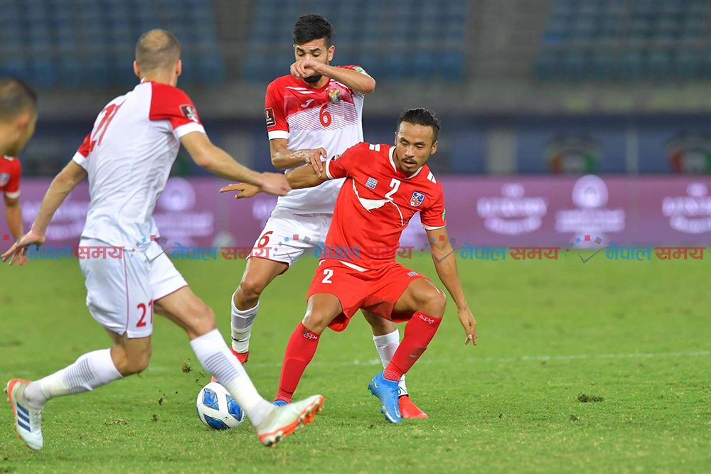 विश्वकप छनोट : पहिलो हाफमा जोर्डनले लियो एक गोलको अग्रता